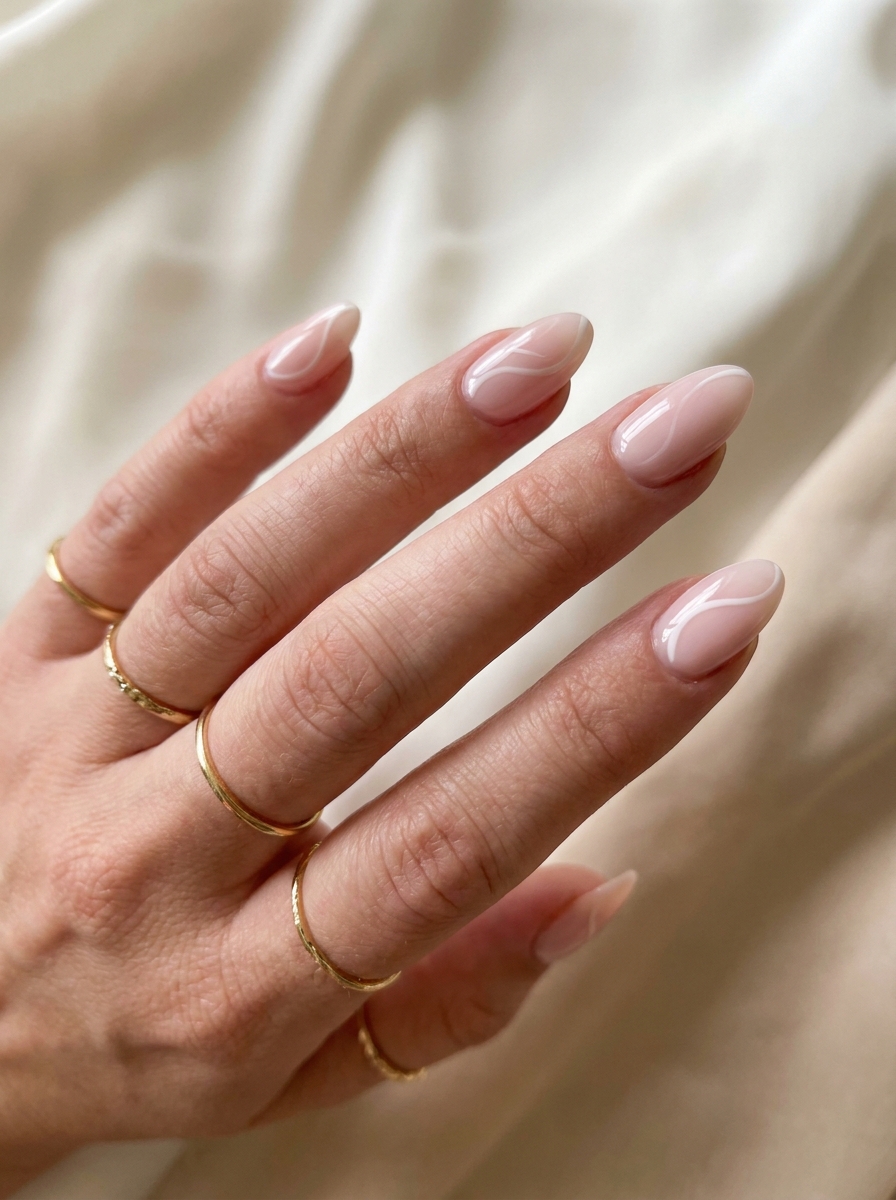Milky Blush Almond Nails als Nägel Inspiration Sommer Schlicht Inspiration 2026